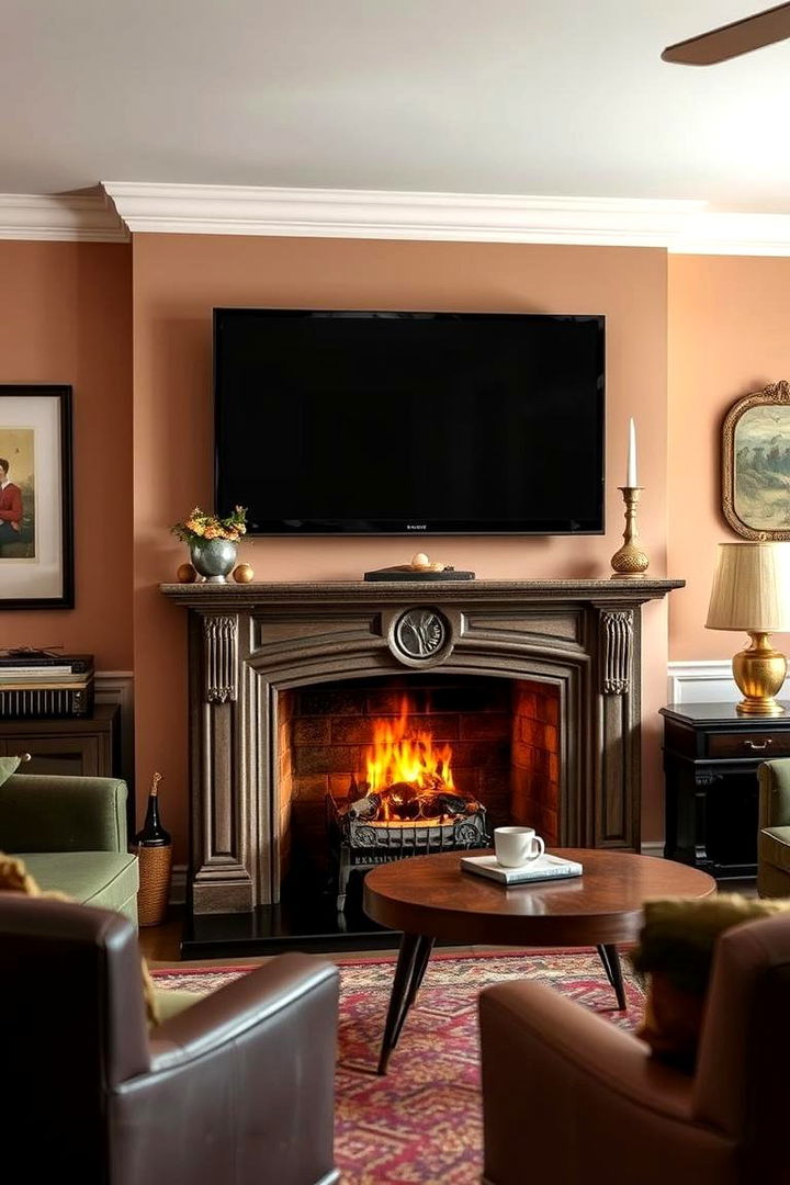 Retro Fireplace Styles - 22 Tv Over Fireplace Ideas