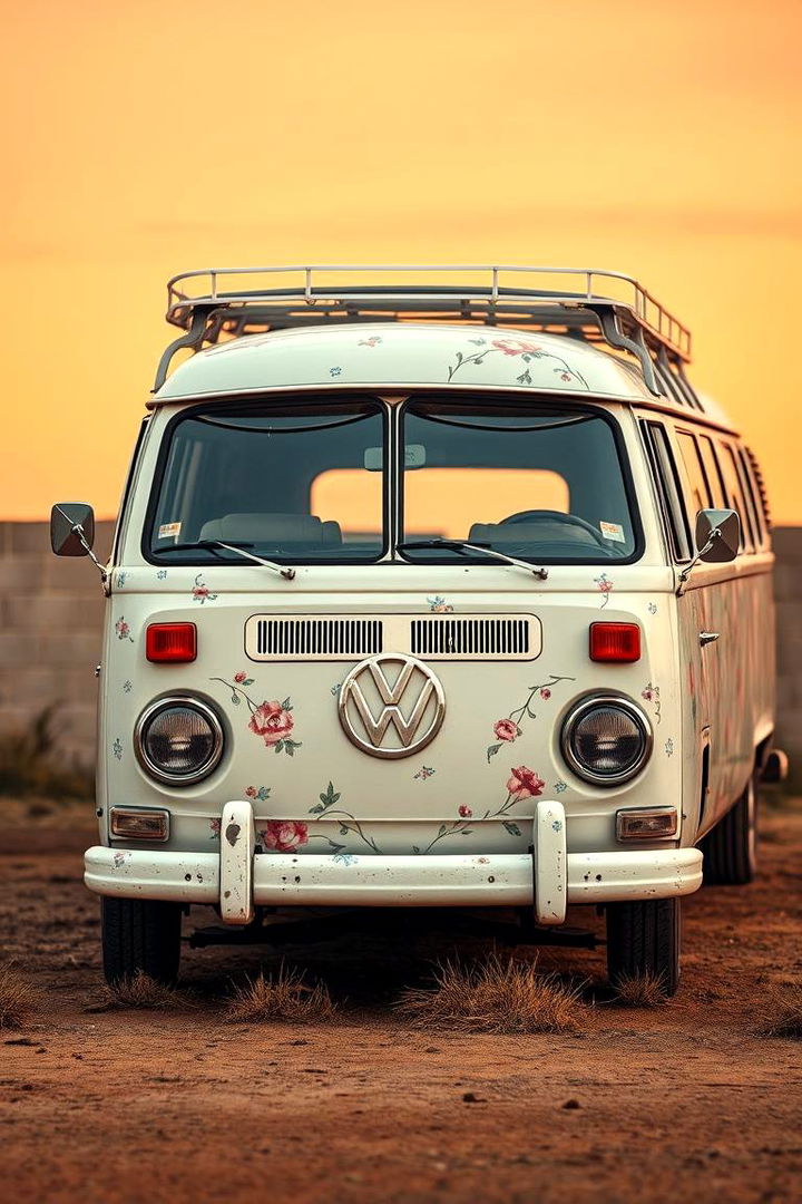 Retro Floral Patterns - 22 70s Van Art Ideas