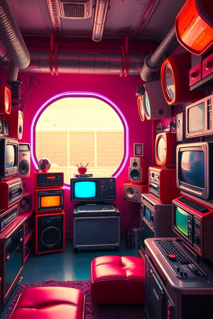 Retro Futuristic Blend - 22 Man Cave Bedroom Ideas