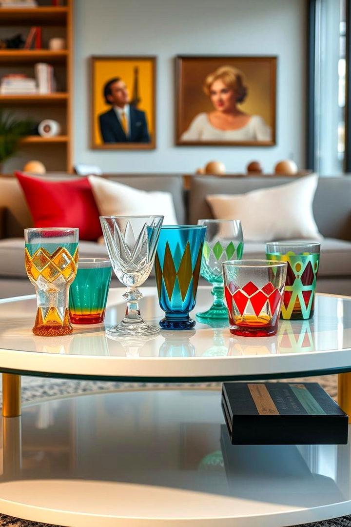 Retro Glassware Arrangements - 22 Coffee Table Centerpiece Ideas