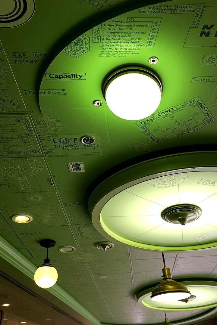 Retro Green Revival - 22 Green Ceiling Ideas