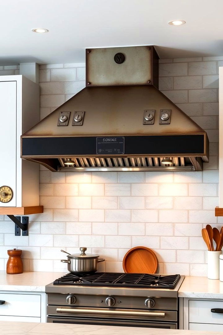 Retro Industrial Range Hood - 22 Range Hood Ideas