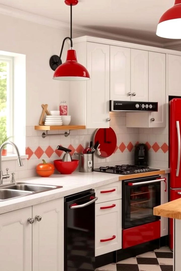 Retro Inspired Accents - 22 red and black kitchen ideas
