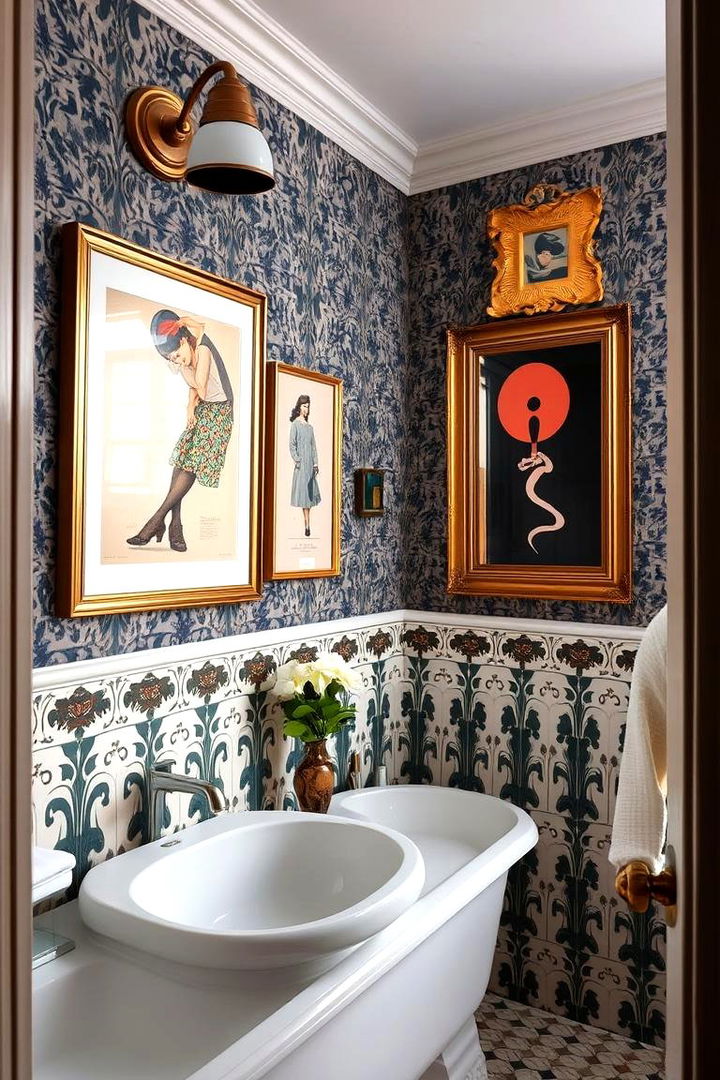 Retro Inspired Artwork - 22 Art Deco Bathroom Ideas