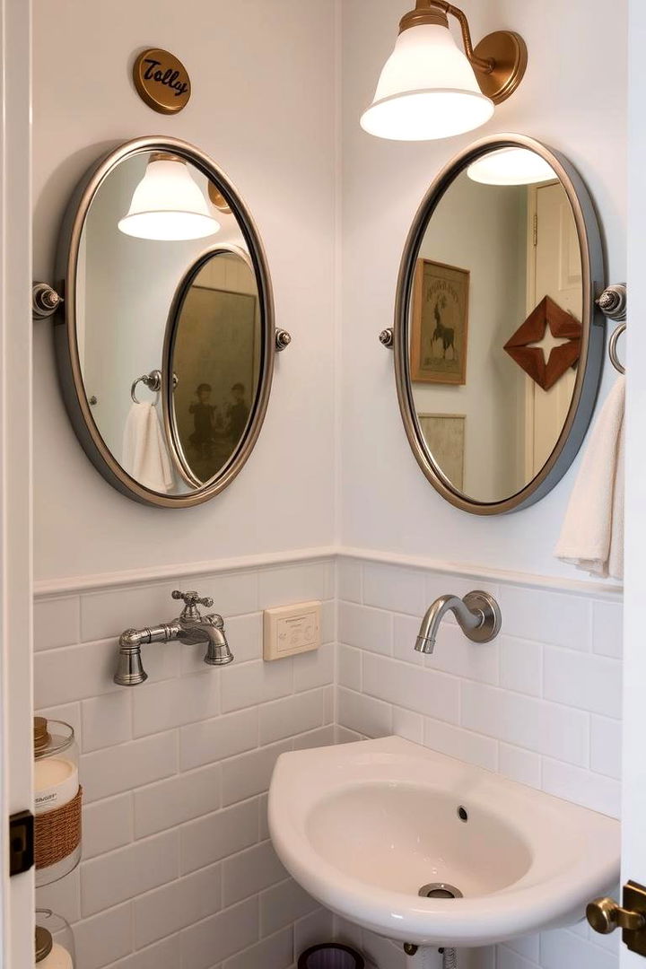 Retro Inspired Fixtures - 22 Half Bathroom Ideas