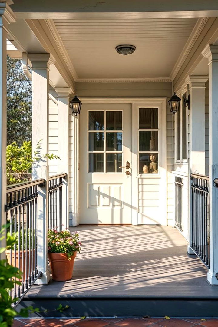 Retro Inspired Metal Railing - 22 Porch Railing Ideas