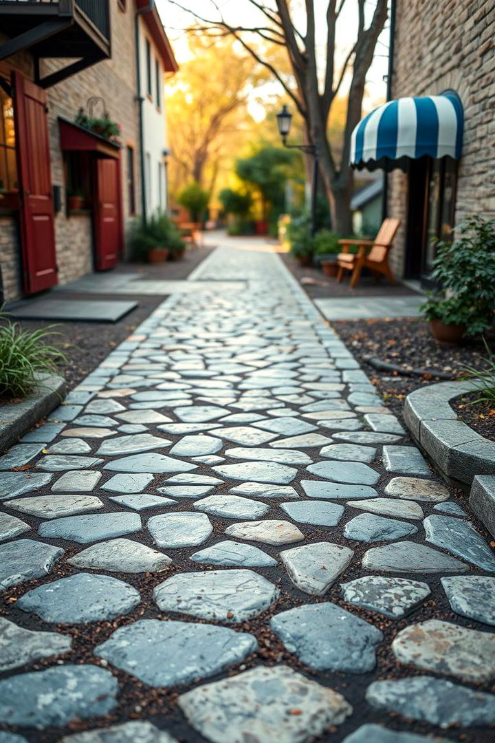 Retro Inspired Weathered Granite Look - 22 Granite Walkway Ideas