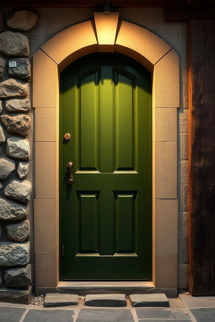 Retro Olive Green - 22 Mid Century Front Door Colors