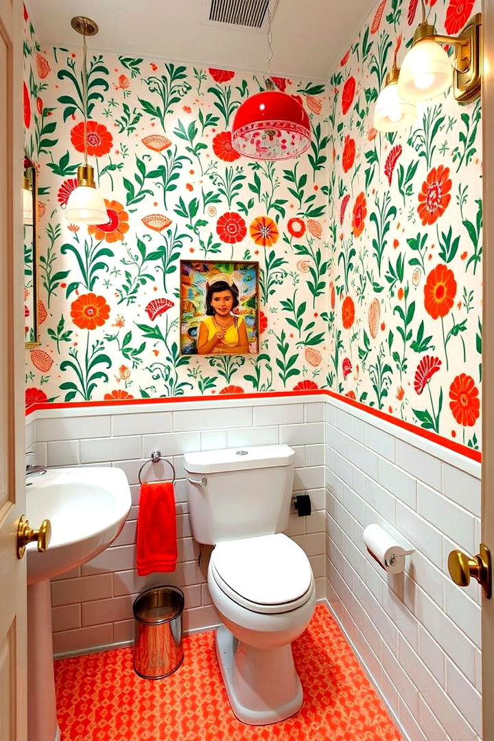 Retro Patterns - 22 Bathroom Wallpaper Ideas