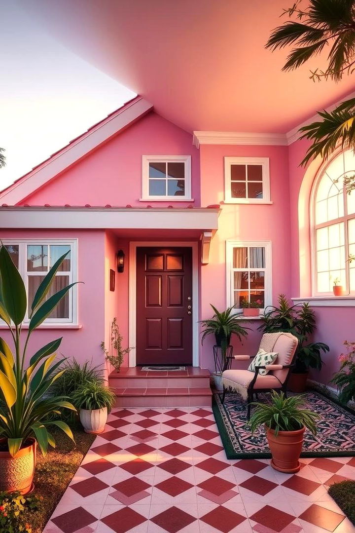 Retro Pink Revival - 22 Pink House Exterior Ideas