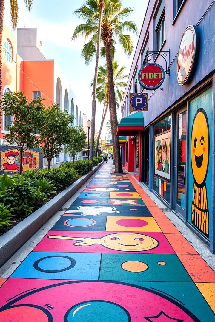 Retro Pop Art - 22 Concrete Walkway Painting Ideas
