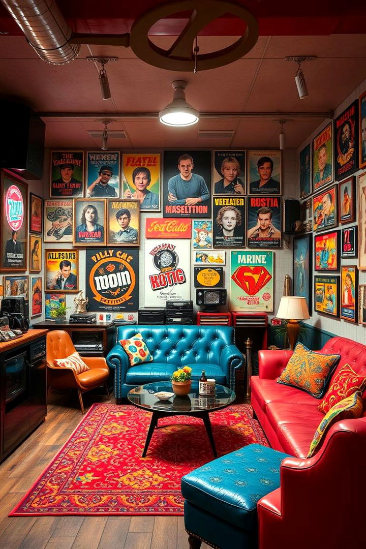 Retro Pop Culture Display - 22 Man Cave Living Room Ideas