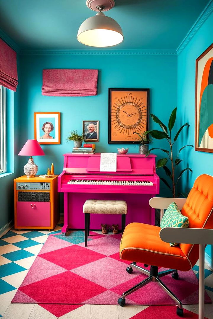 Retro Pop Piano Room - 22 Piano Room Ideas