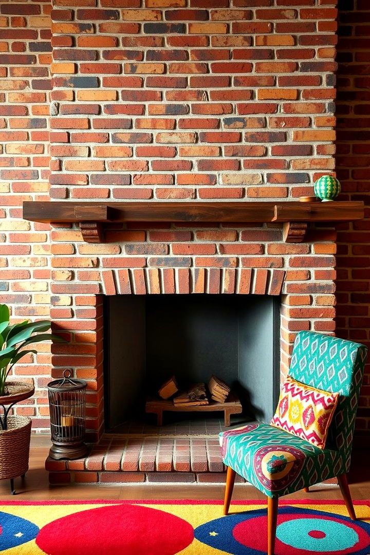 Retro Revival - 22 Painted Brick Fireplace Ideas