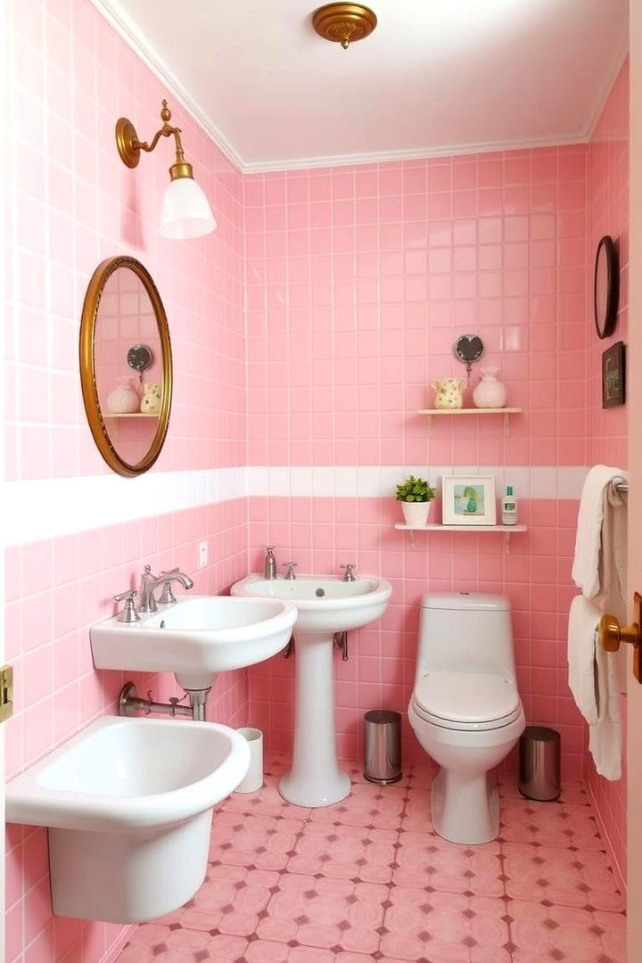 Retro Revival - 22 Pink Tile Bathroom Ideas