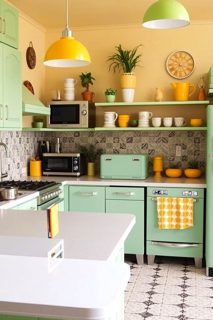 Retro Revival Aesthetic - 22 Green and Yellow Kitchen Ideas