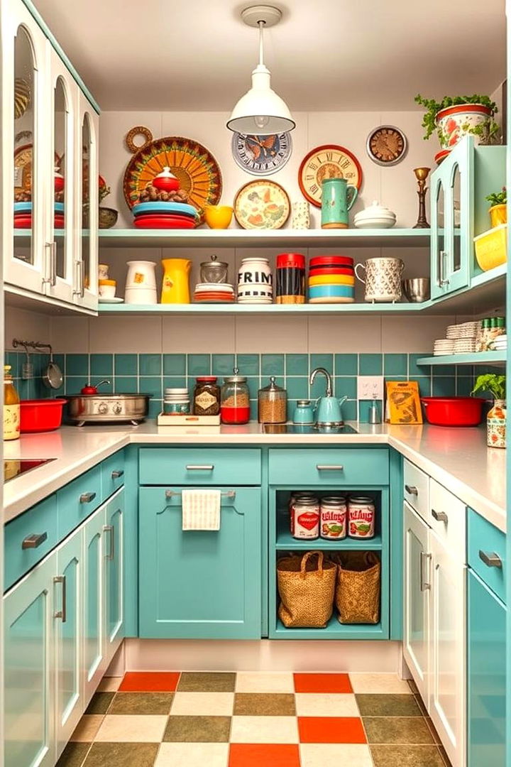 Retro Revival Flair - 22 Open Pantry Ideas