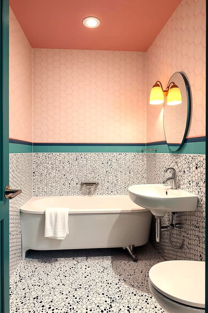 Retro Terrazzo Twist - 22 Hexagon Tiles Ideas for Bathrooms