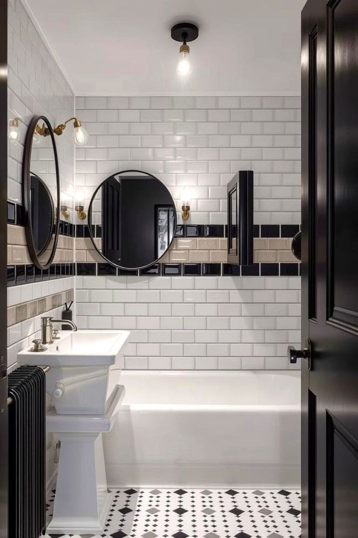 Retro Vibe Integration - 22 Black and Grey Bathroom Ideas