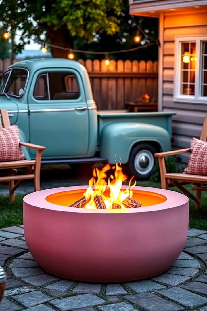 Retro Vibe Truck Rim Pit - 22 Truck Rim Fire Pit Ideas