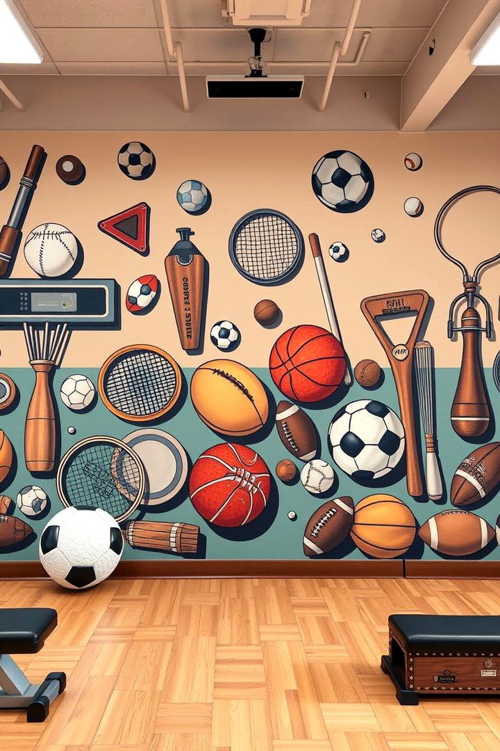 Retro Vintage Athletic Themes - 22 Gym Murals
