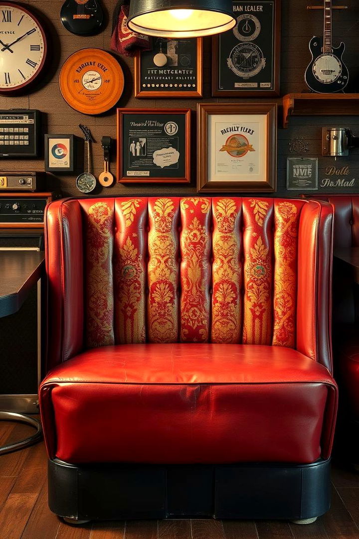 Retro Vinyl Booth Seat - 22 Man Cave Seating Ideas