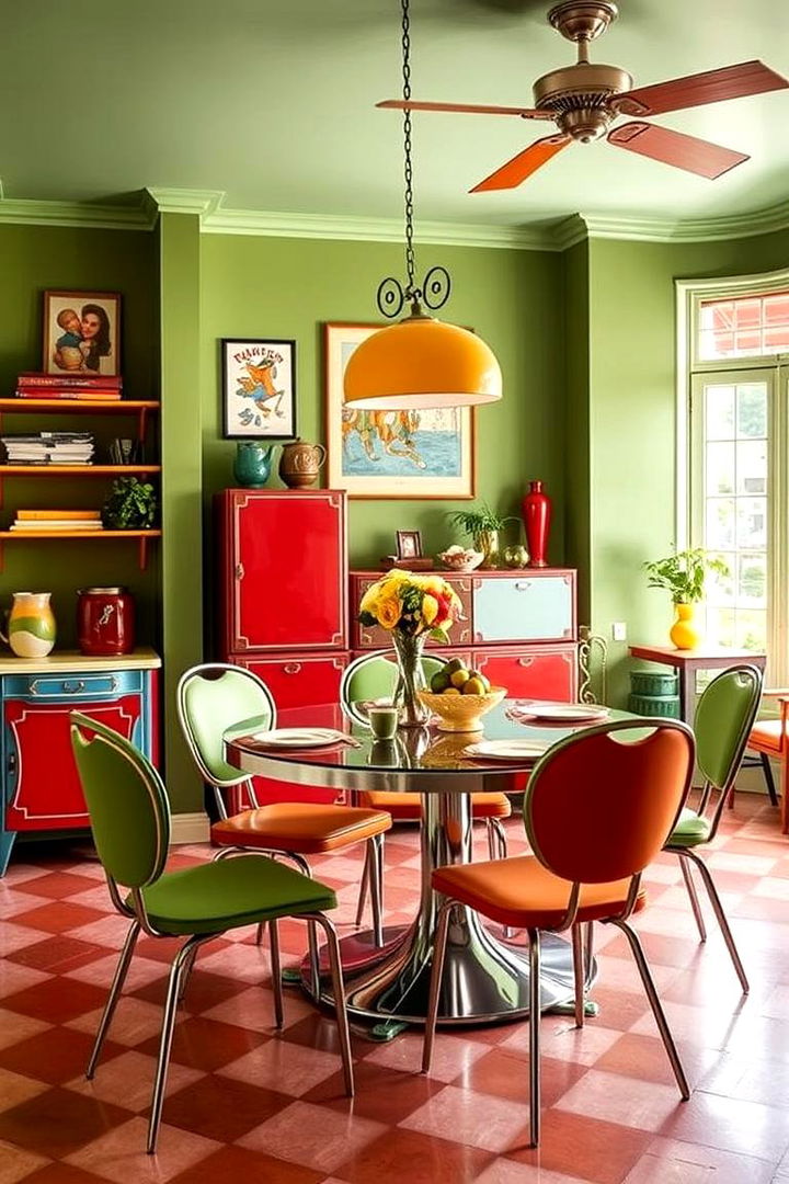 Retro Vivid Inspirations - 22 Colorful Dining Room Ideas