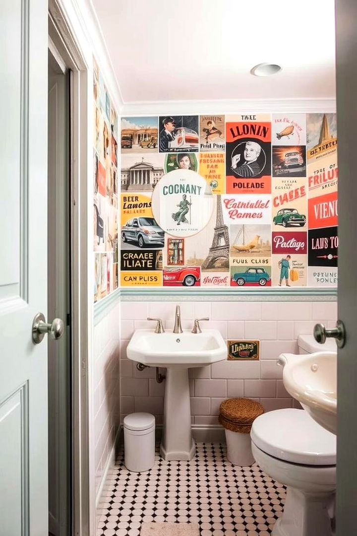 Retro Wallpaper Graphics - 22 Vintage Bathroom Ideas