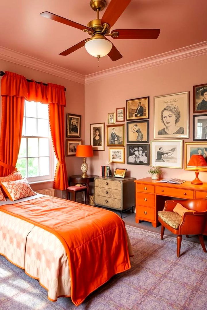 Retro and Vintage Elements - 22 Orange Bedroom Ideas