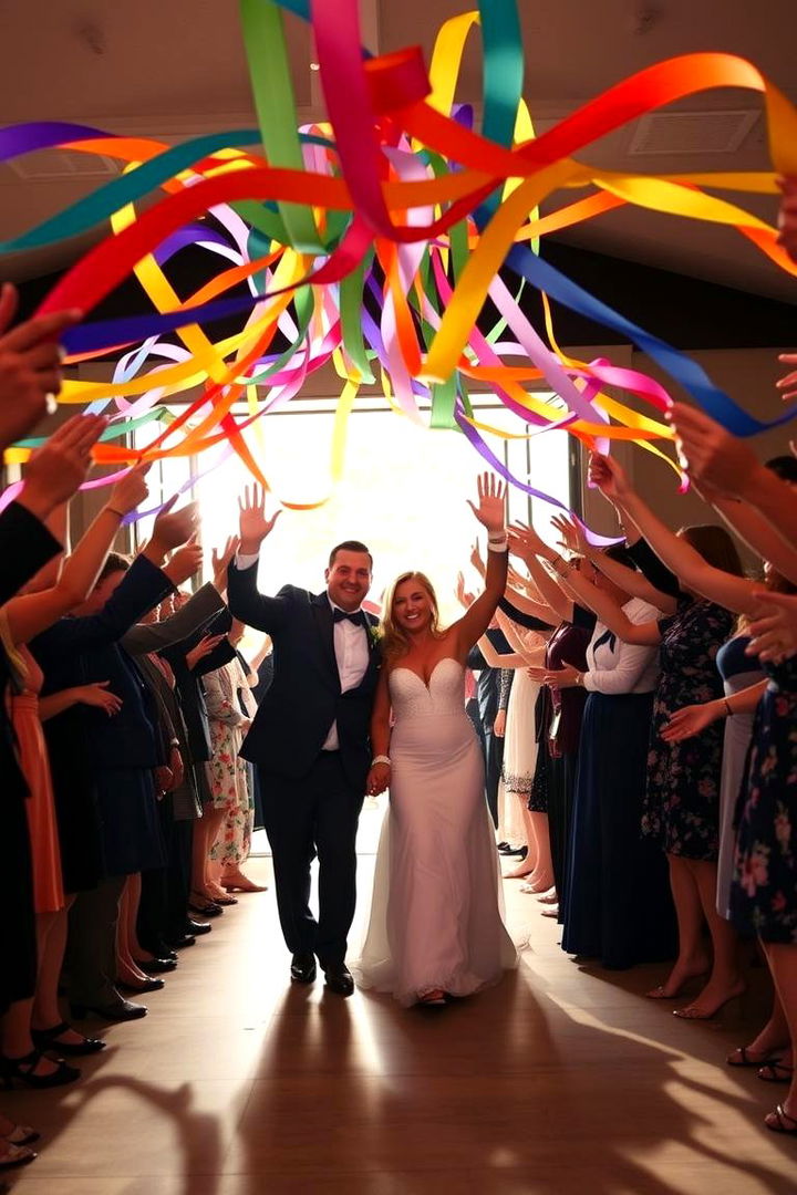 Ribbon Wave Exit - 22 Wedding Send-off Ideas