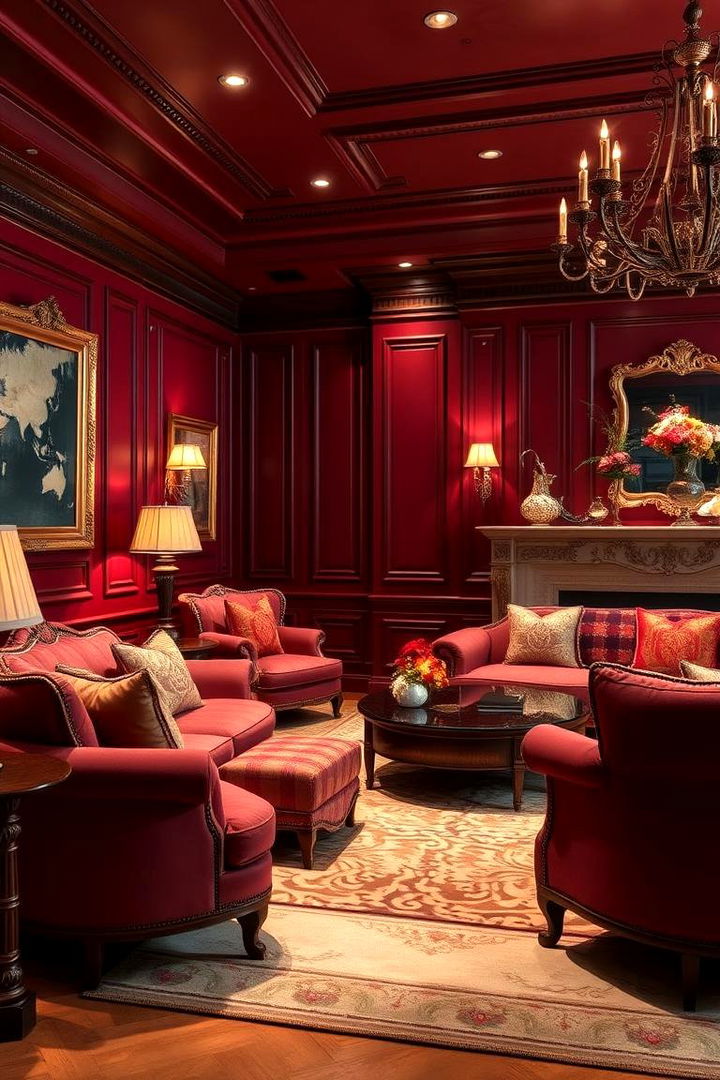 Rich Burgundy Luxurious Depth - 22 Living Room Paint Colors