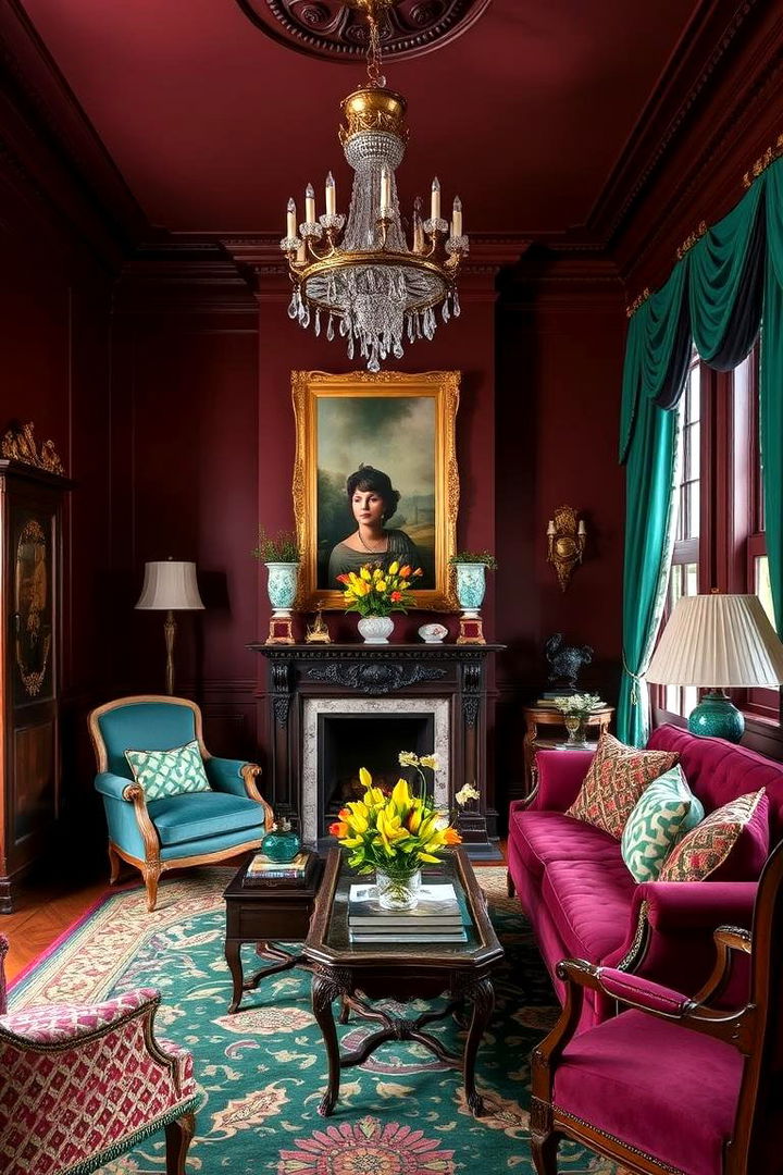 Rich Color Palettes - 22 Victorian Living Room Ideas