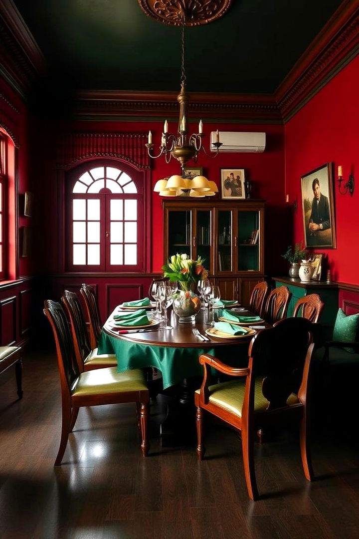 Rich Color Palettes for Warmth - 22 Colonial Dining Room Ideas