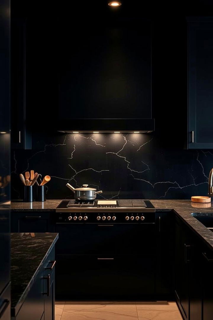 Rich Depth and Drama - 22 Kitchen With Black Backsplash