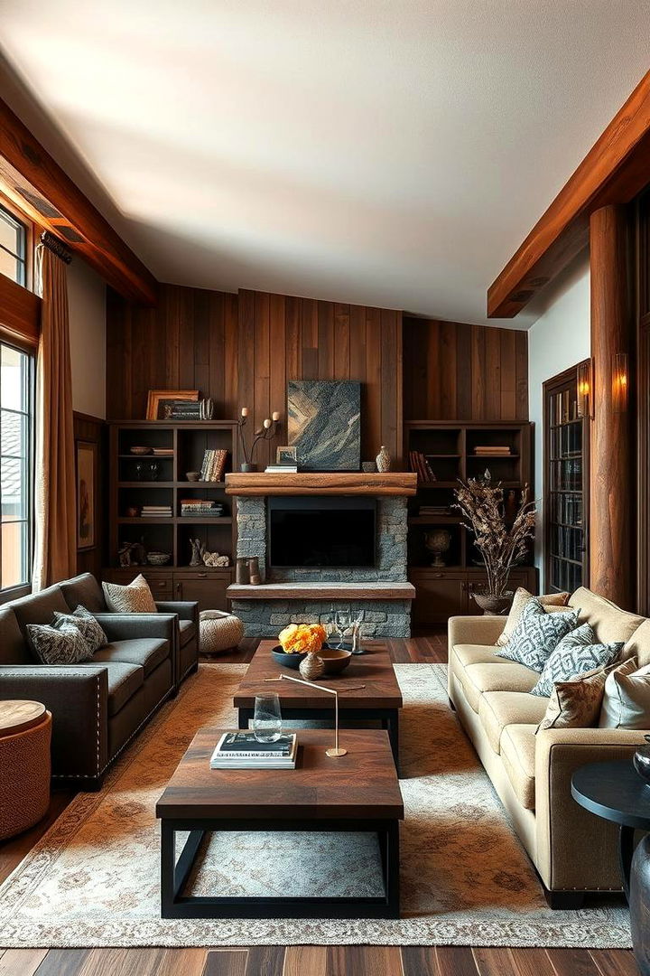 Rich Earthy Tones - 22 Monochromatic Living Room Ideas