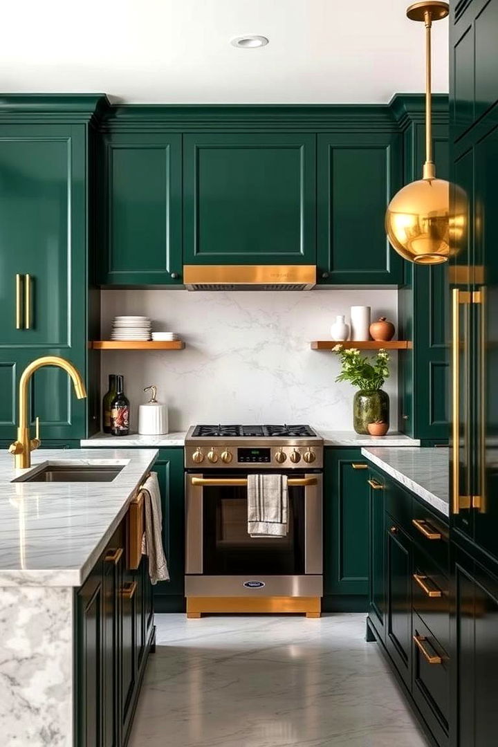 Rich Emerald Green - 22 Kitchen Cabinet Color Ideas