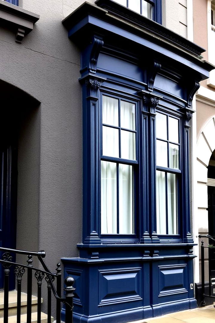 Rich Historical Inspiration - 22 Dark Blue House With Black Trim