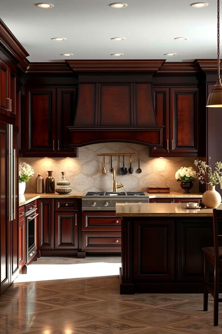 Rich Mahogany Elegance - 22 Brown Kitchen Ideas