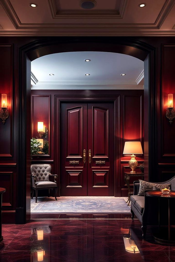 Rich Maroon Intrigue - 22 Interior Door Color Ideas