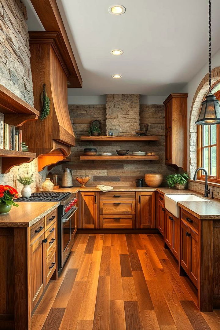 Rich Natural Wood Elements - 22 Tuscan Kitchen Design Ideas