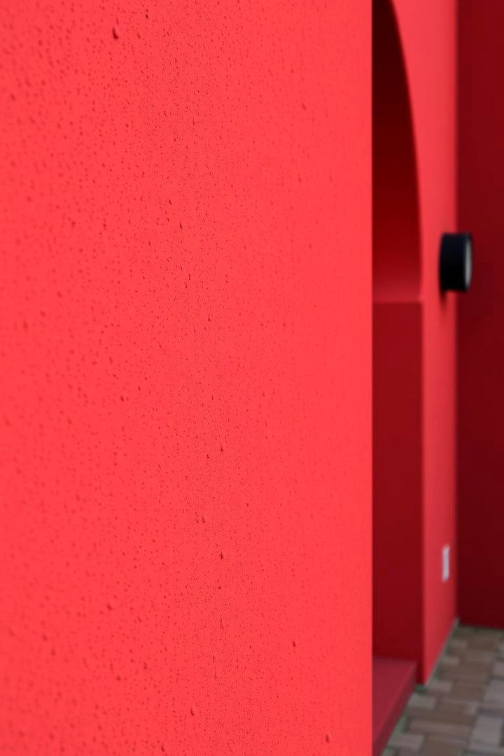 Rich Red Stucco and Texture - 22 red home exterior ideas