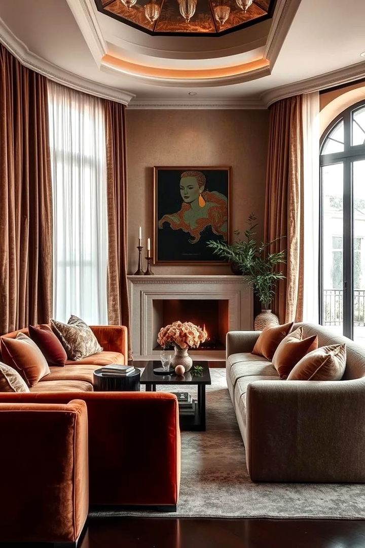Rich Texture Layers and Fabrics - 22 Mansion Living Room Ideas