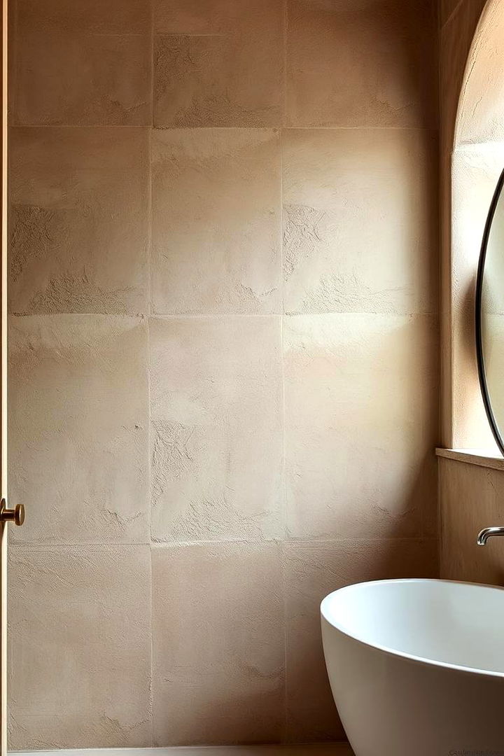 Rich Texture with Plaster Finishes - 22 Spanish Style Bathroom Ideas