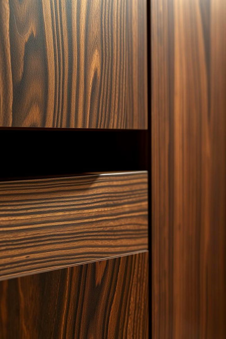 Rich Texture - 22 Dark Wood Kitchen Cabinets