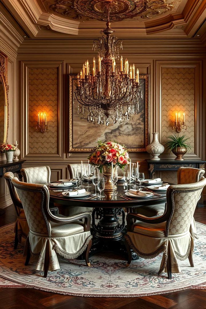 Rich Textures and Layered Accessories - 22 Luxury Dining Room Ideas