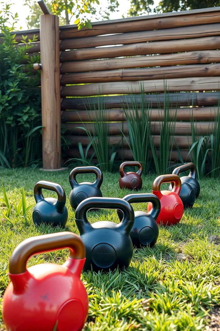 Robust Kettlebell Workout Corner - 22 Outdoor Gym Ideas