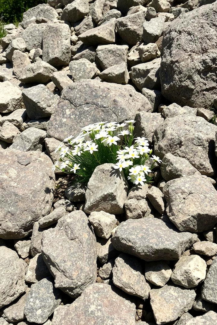 Rock Garden with Delicate Blossoms - 22 Flower Garden Ideas