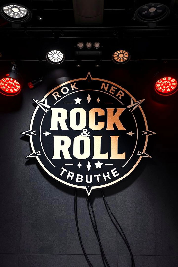 Rock and Roll Tribute Emblem - 22 Man Cave Sign Ideas