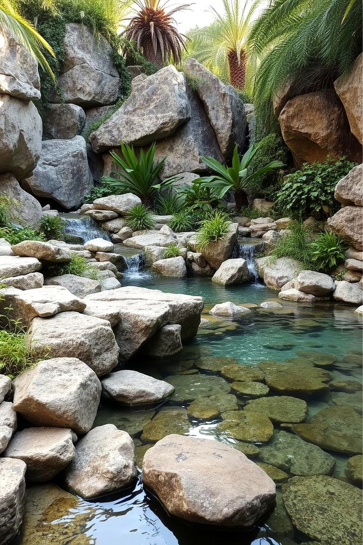 Rock and Vegetation Lagoon Pool - 22 Lagoon Pool Ideas