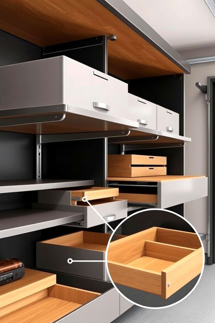 Roll Out Shelves for Convenient Access - 22 Garage Shelving Ideas